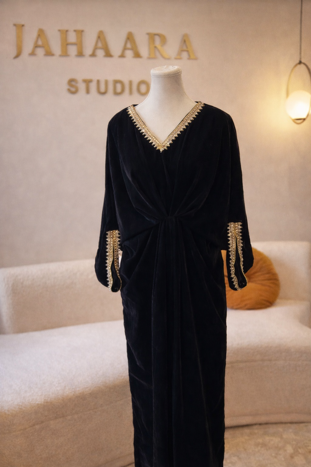 Siyah - Black Velvet Kaftan